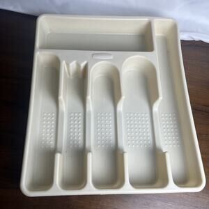 Rubbermaid Almond Cutlery Tray 2925 Silverware Drawer Organizer Kitchen Pantry